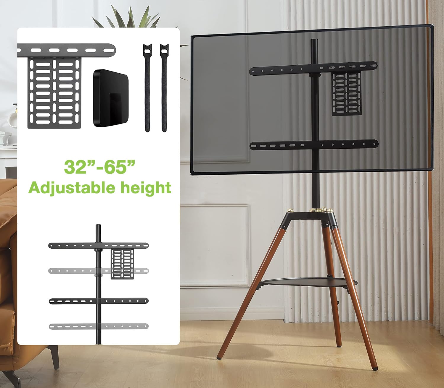 Supporto a Pavimento Cavalletto Tripod per TV LCD/LED/Plasma 32-65'' con Mensola - Techly ICA-TR58