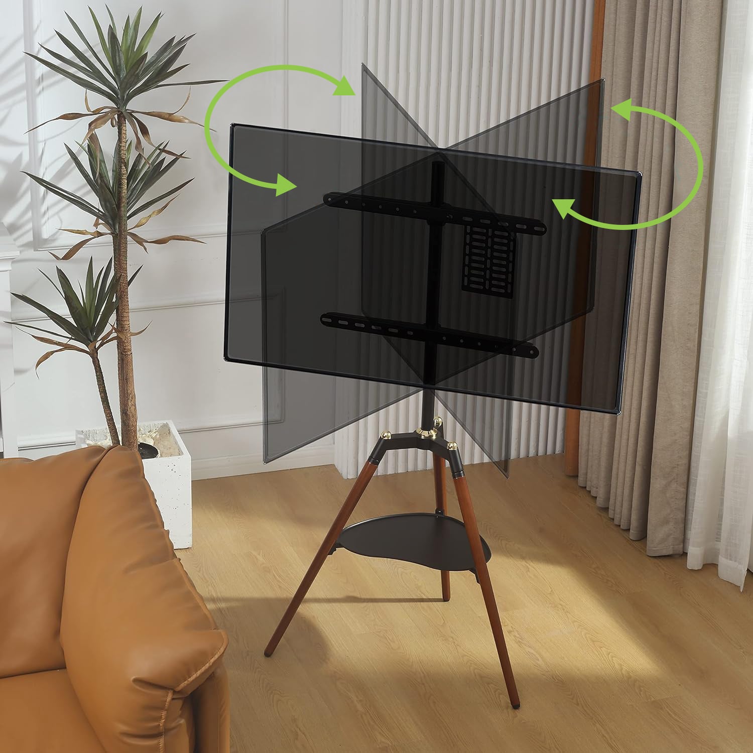 Supporto a Pavimento Cavalletto Tripod per TV LCD/LED/Plasma 32-65'' con Mensola - Techly ICA-TR58