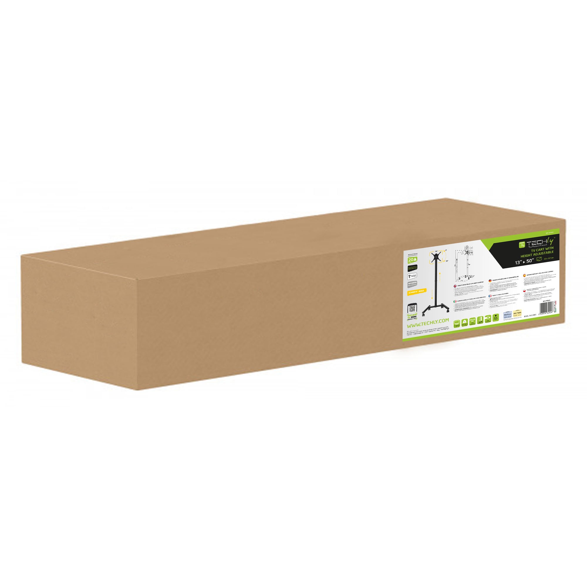 Supporto Mobile da Pavimento con Altezza Regolabile per TV da 13-50'' - Techly ICA-TR60