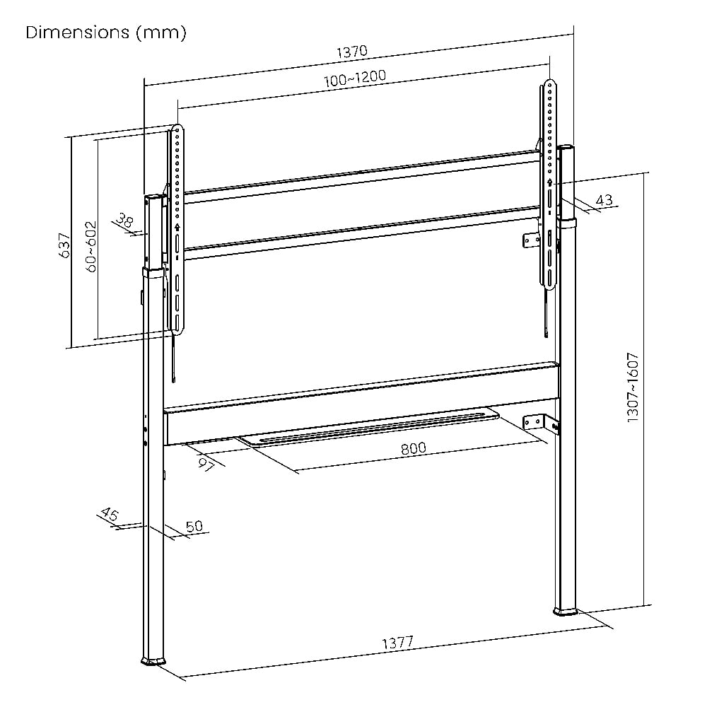 Supporto TV Slimfit Motorizzato da Parete con Altezza Regolabile per TV da 60-110'' con Telecomando - Techly ICA-TR612MW
