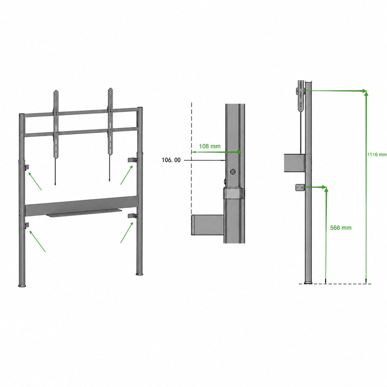 Supporto TV Slimfit Motorizzato da Parete con Altezza Regolabile per TV da 60-110'' con Telecomando - Techly ICA-TR612MW