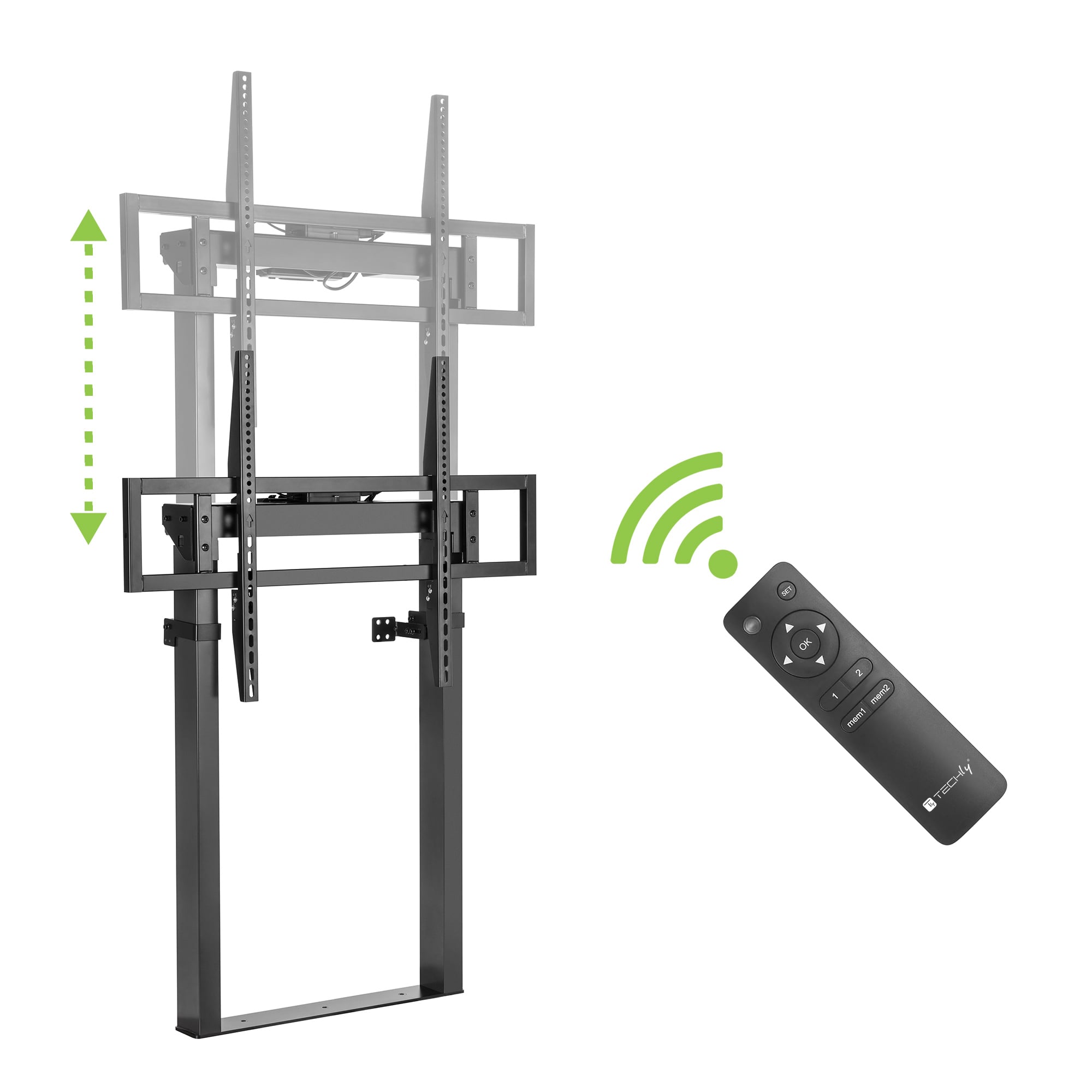 Supporto TV Motorizzato da Parete con Altezza Regolabile per TV da 55-100'' con Telecomando - Techly ICA-TR68MW
