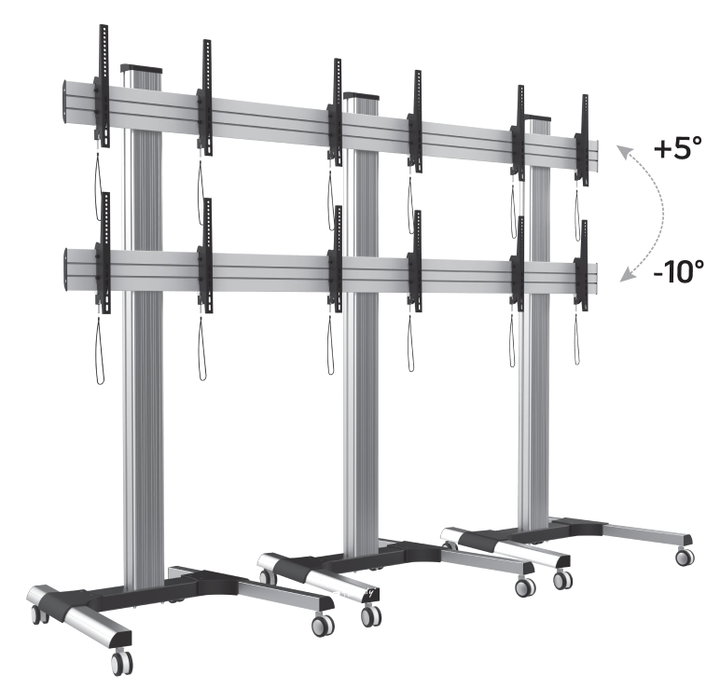 Supporto a Pavimento per 6 TV LCD/LED 22-55" per Video Wall - Techly ICA-TR6VW