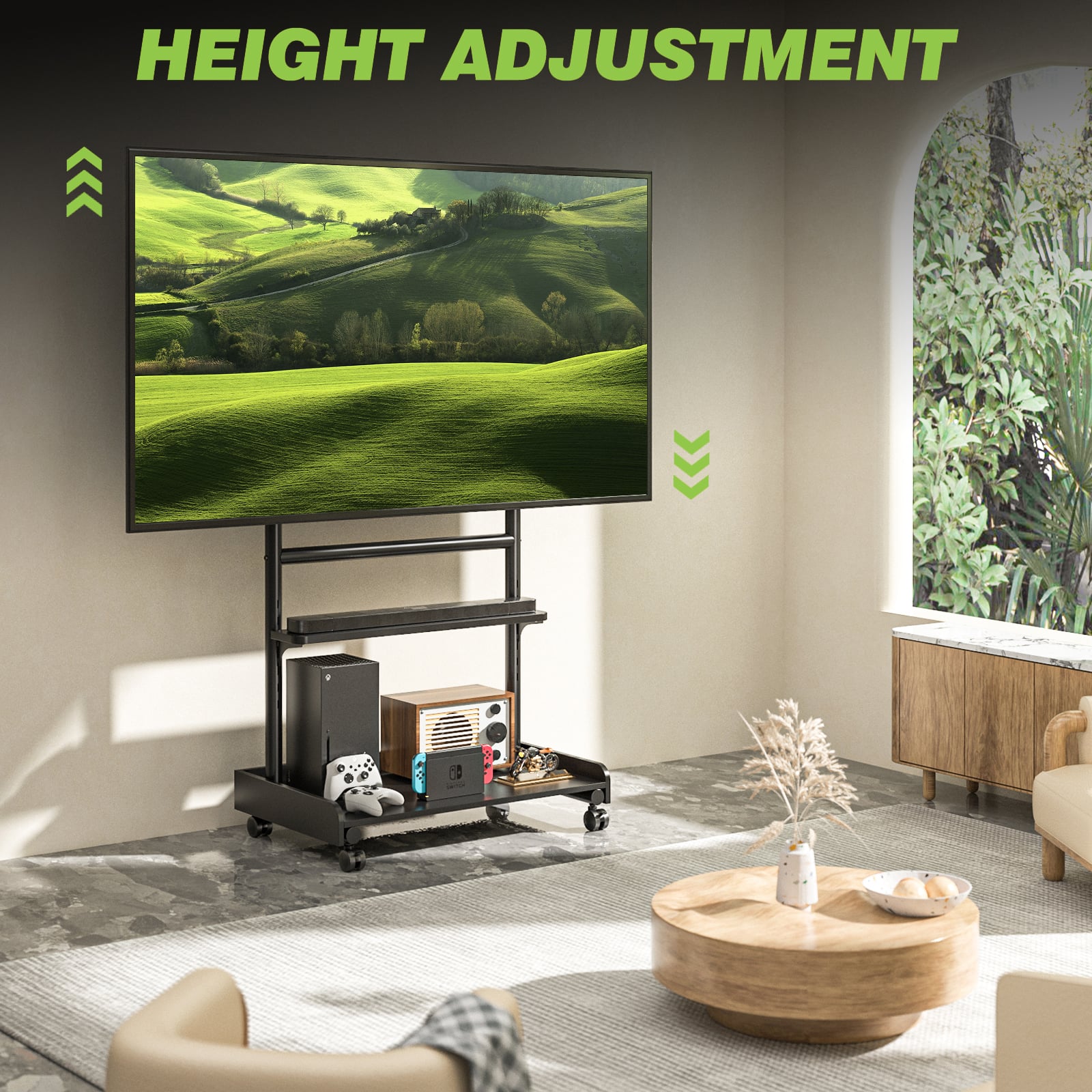 Supporto a Pavimento con Mensola per TV LCD/LED/Plasma 50-86'' - Techly ICA-TR701