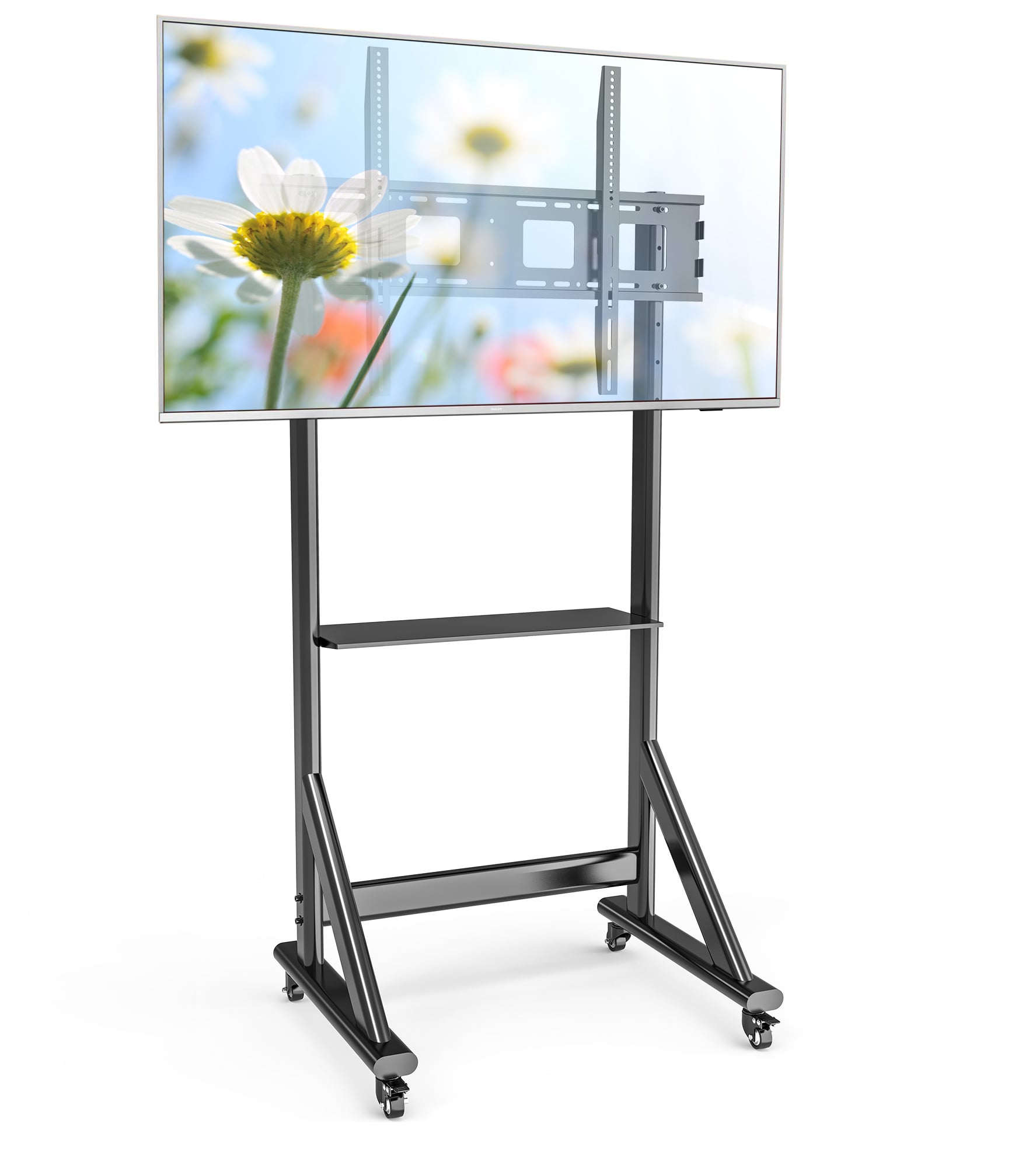 Supporto da Pavimento TV LCD/LED 55-100'' Altezza Regolabile con Mensola - Techly ICA-TR7412