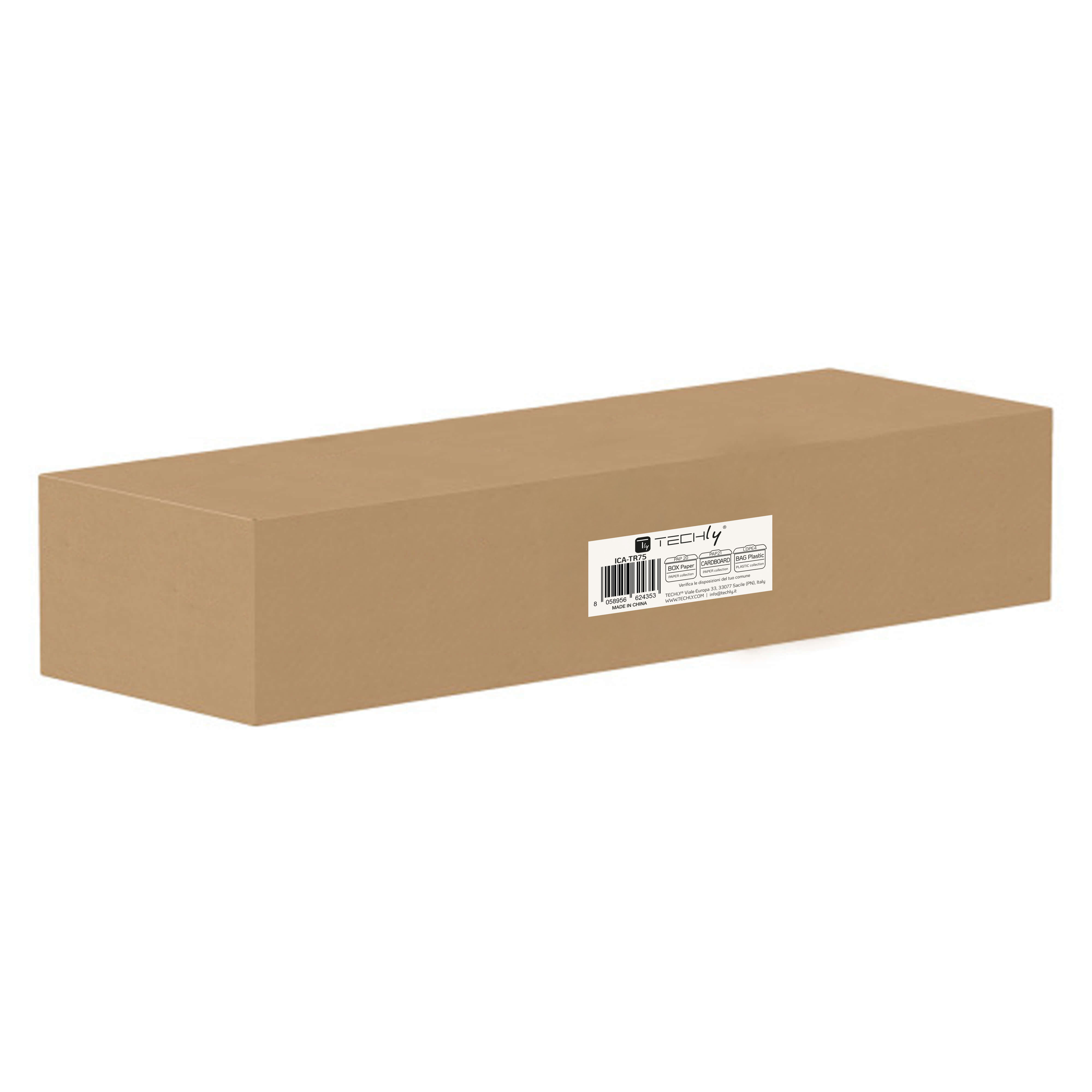 Supporto Mobile da Pavimento con Altezza Regolabile e Mensole, per TV da 37-75'' - Techly ICA-TR75