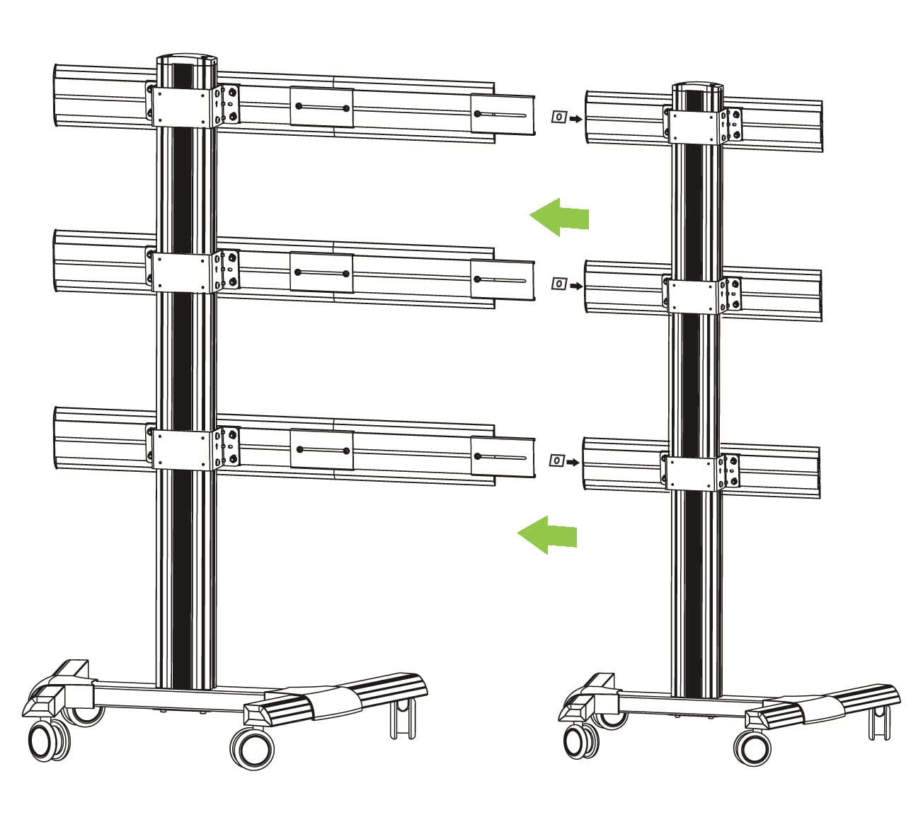 Mounting and Mounting Arm Kit for Supporting Wall Video from Floor - Techly ICA-TRXVW-KIT