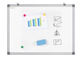 Magnetic board White lacquered Detachable to Dry 90 x 180 cm - Techly ICA-WH 106