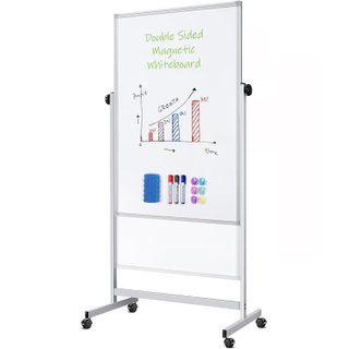 Magnetic Board 80 x 120 cm with Wheels and Adjustable Height - Techly ICA-WH 12080 W
