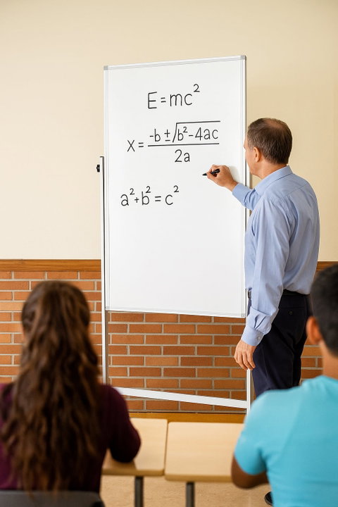 Magnetic Board 80 x 120 cm with Wheels and Adjustable Height - Techly ICA-WH 12080 W