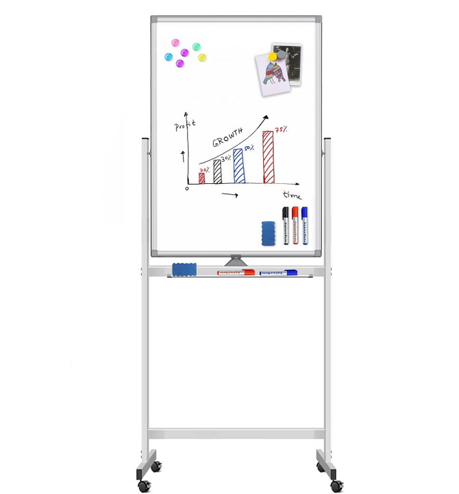 Magnetic Board 60 x 100 cm with Wheels - Techly ICA-WH 60100 W