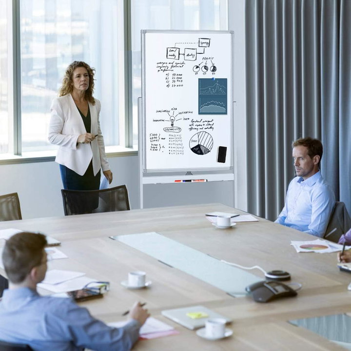 Magnetic Board 60 x 100 cm with Wheels - Techly ICA-WH 60100 W