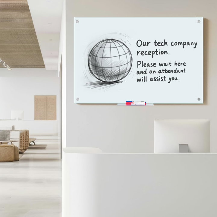 Lavagna Magnetica in Vetro Bianco 88x120 cm - Techly ICA-WH G88120