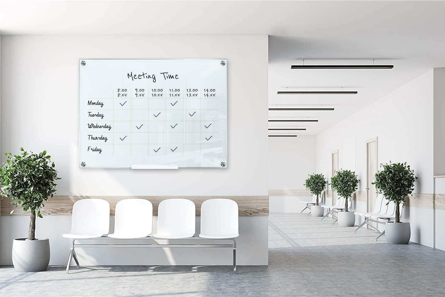 Magnetic board in White Glass 88 x 120 cm - Techly ICA-WH G 88120