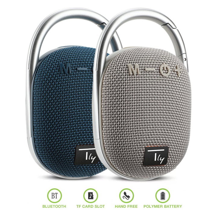 Mini Altoparlante Wireless BT V5.3 Speaker con Luci LED Vivavoce TF USB Grigio - Techly ICASBL321GR