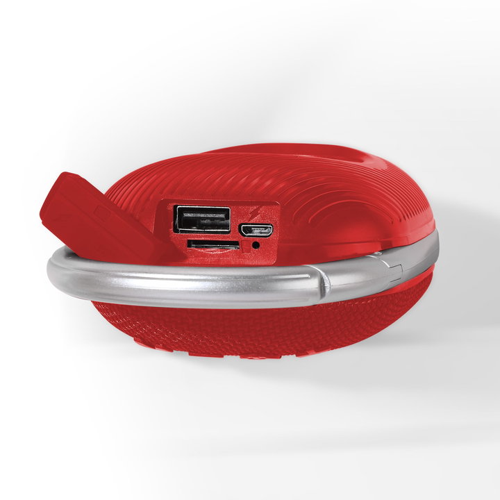 Mini Altoparlante Wireless BT V5.3 Speaker con Luci LED Vivavoce TF USB Rosso - Techly ICASBL321RE