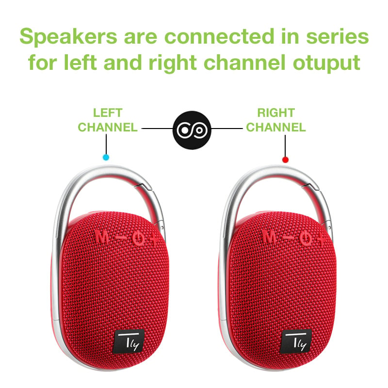 Mini Wireless Speaker BT V 5.3 Speaker LED Light Vivavoce TF USB Red - Techly ICASBL 321 RE