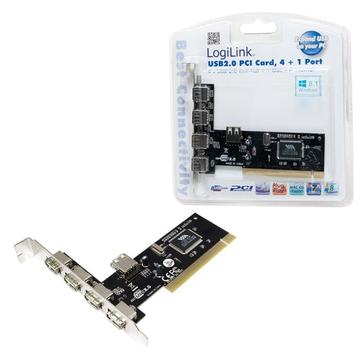 Scheda PCI 4+1 Porte USB 2.0 - Logilink ICC IO-USB-4L