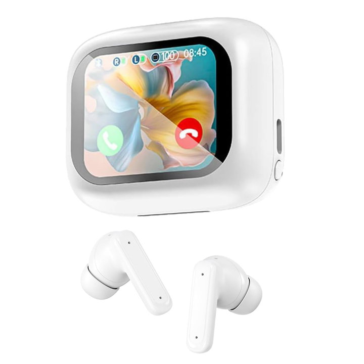BT headphones with Smart Touch Screen LCD ANC - Techly ICC SB-BLT 08 W