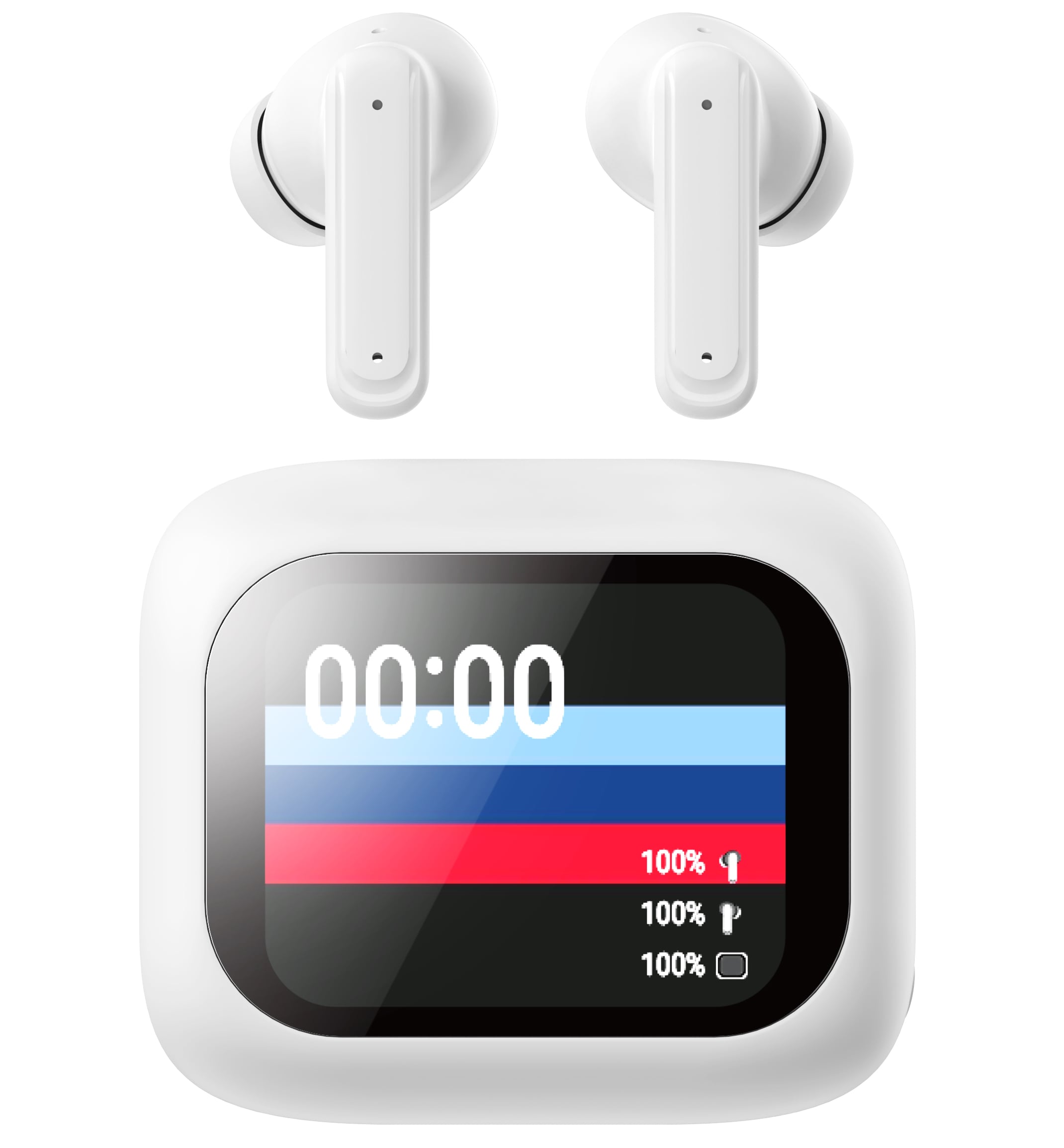 BT headphones with Smart Touch Screen LCD ANC - Techly ICC SB-BLT 08 W