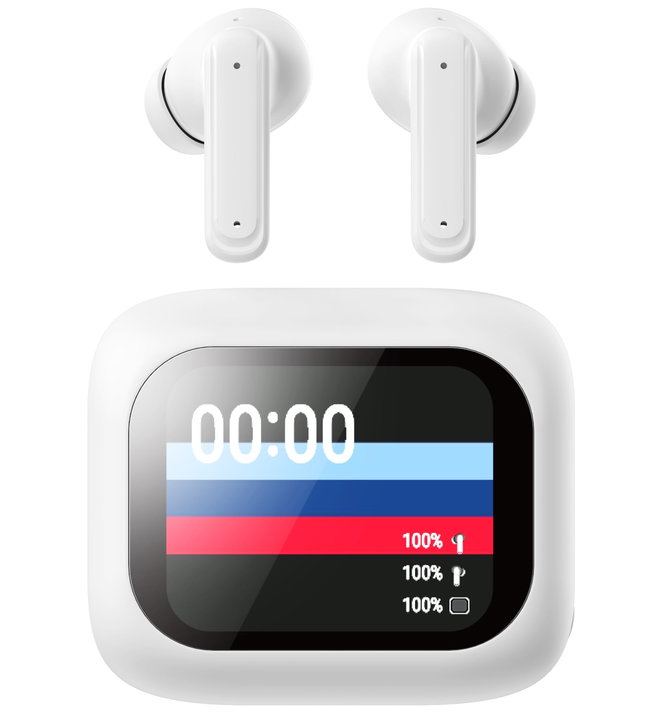 BT headphones with Smart Touch Screen LCD ANC - Techly ICC SB-BLT 08 W