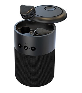 BT v 5.1 loudspeaker with Wireless earphones and 2 charging case in 1 - Techly ICC SB-BLT 20
