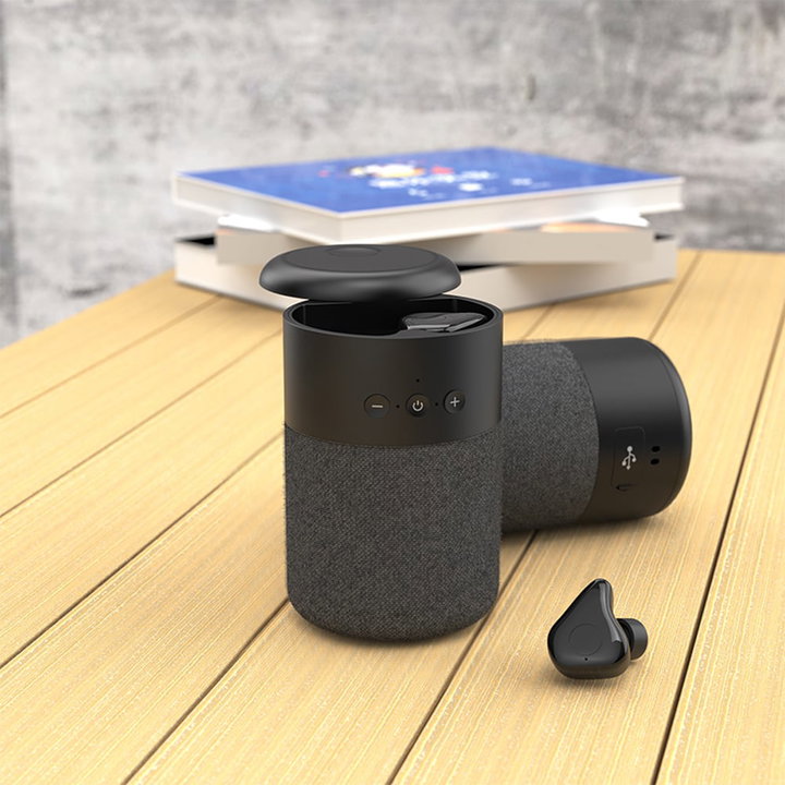 BT v 5.1 loudspeaker with Wireless earphones and 2 charging case in 1 - Techly ICC SB-BLT 20