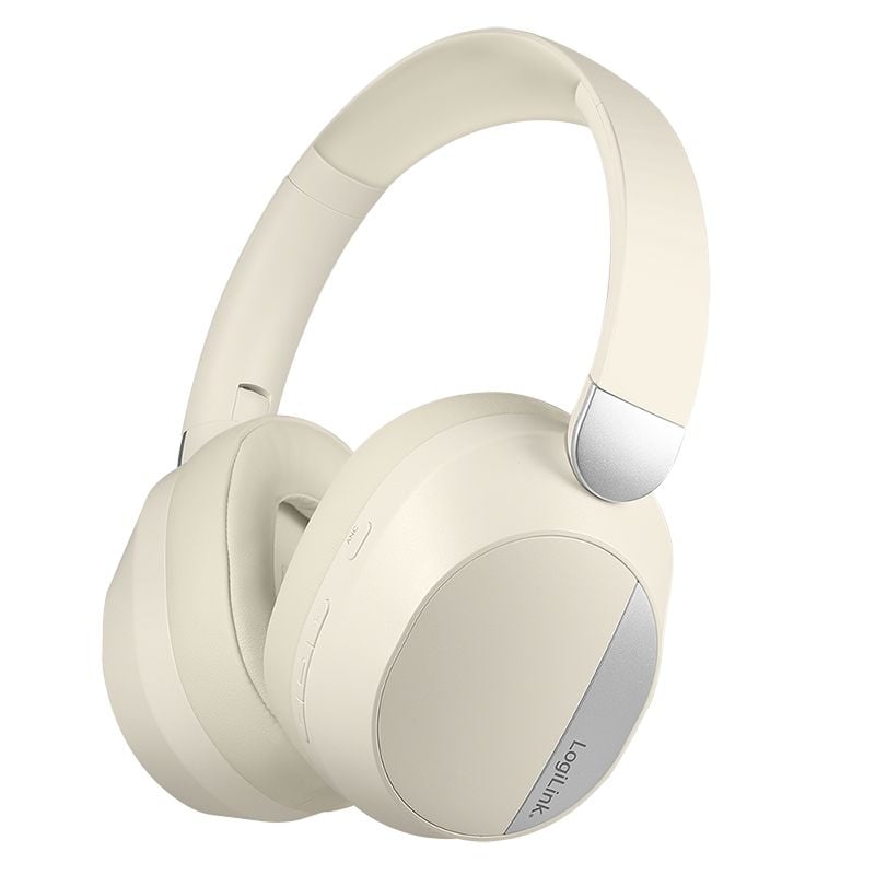 Cuffia Bluetooth V6.0 a Cancellazione Attiva del rumore ANC Beige - Logilink ICC SB-BLT71C