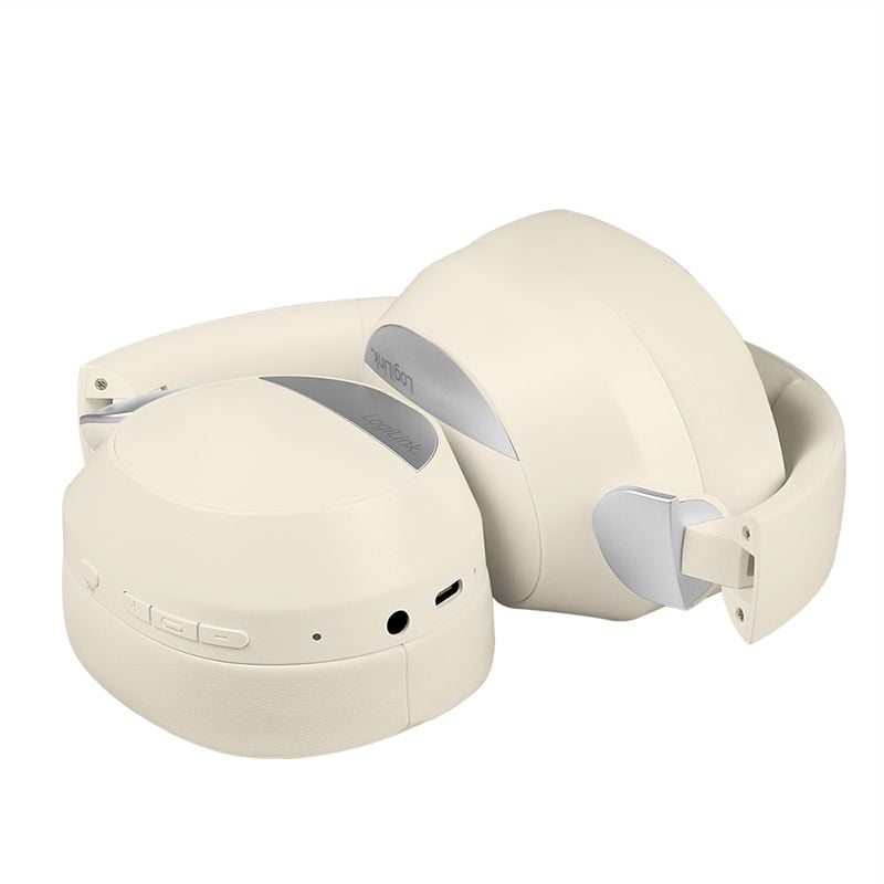Cuffia Bluetooth V6.0 a Cancellazione Attiva del rumore ANC Beige - Logilink ICC SB-BLT71C