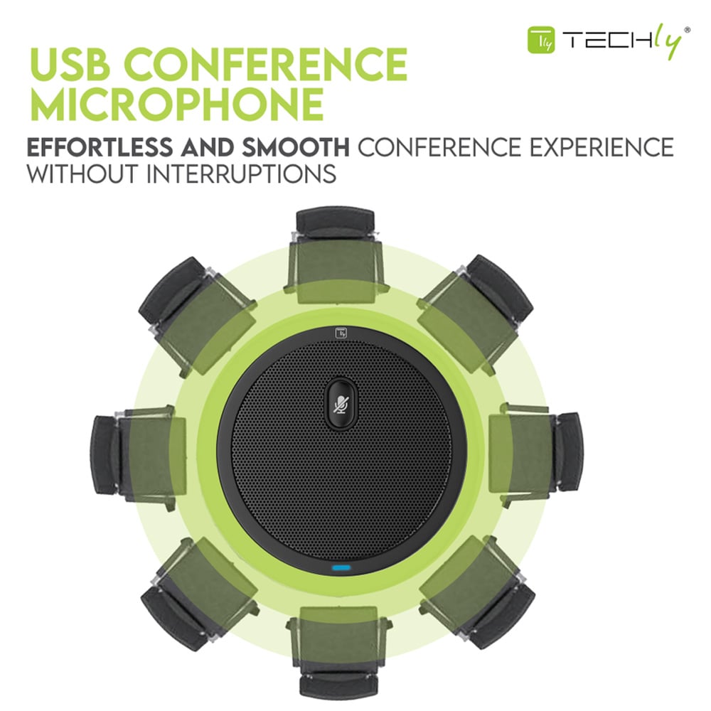 Microfono USB Omnidirezionale da Conferenza con Tasto Muto - Techly ICC SH-22