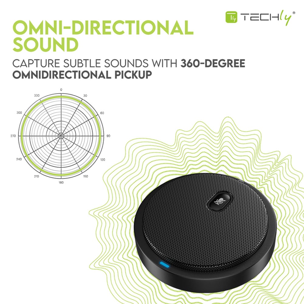 Microfono USB Omnidirezionale da Conferenza con Tasto Muto - Techly ICC SH-22