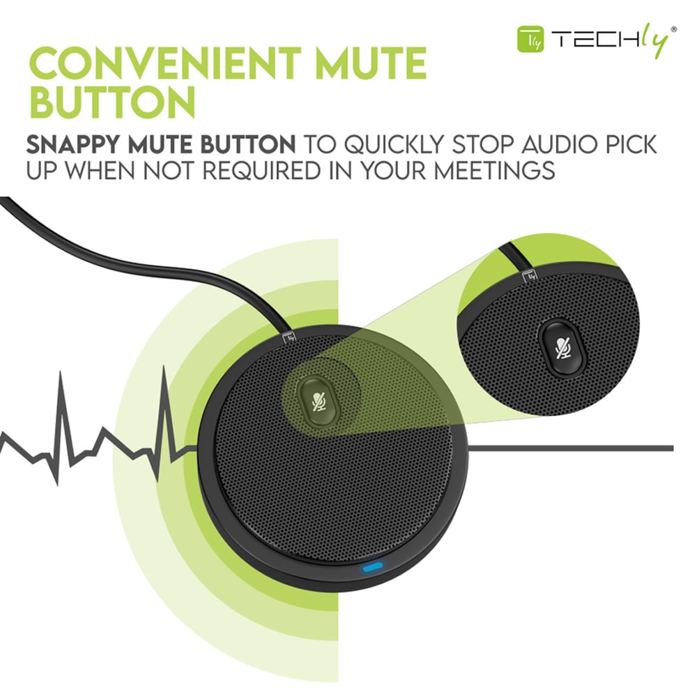 Microfono USB Omnidirezionale da Conferenza con Tasto Muto - Techly ICC SH-22