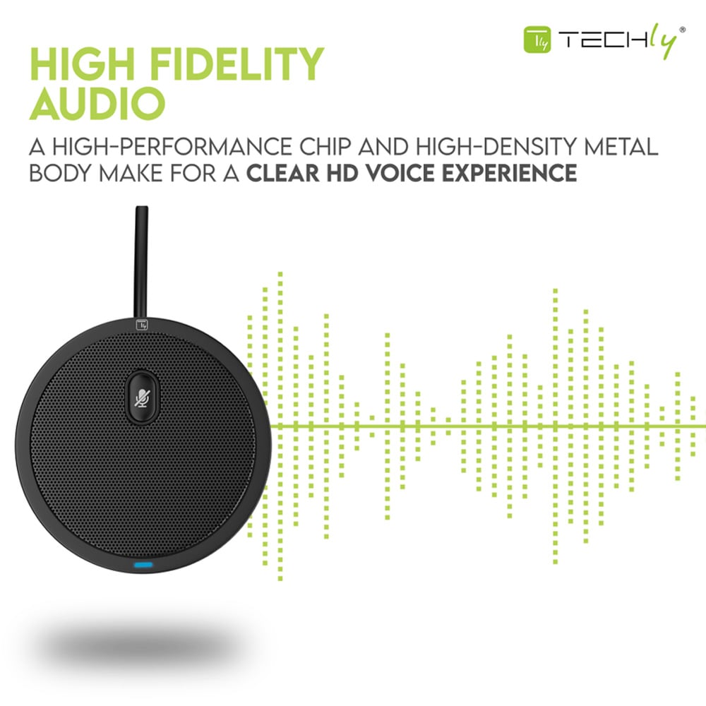 Microfono USB Omnidirezionale da Conferenza con Tasto Muto - Techly ICC SH-22