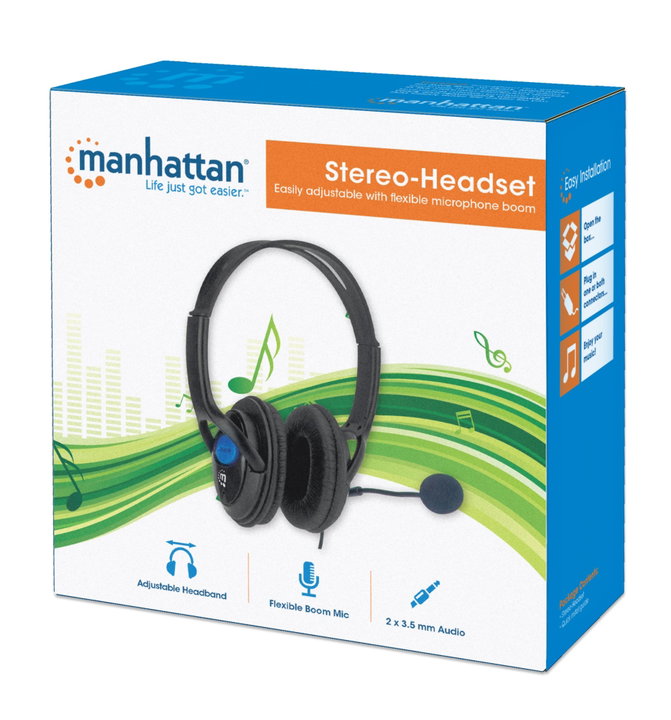 Cuffie Stereo con Microfono Regolabile - Manhattan ICC SH-317