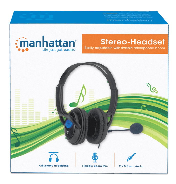 Cuffie Stereo con Microfono Regolabile - Manhattan ICC SH-317