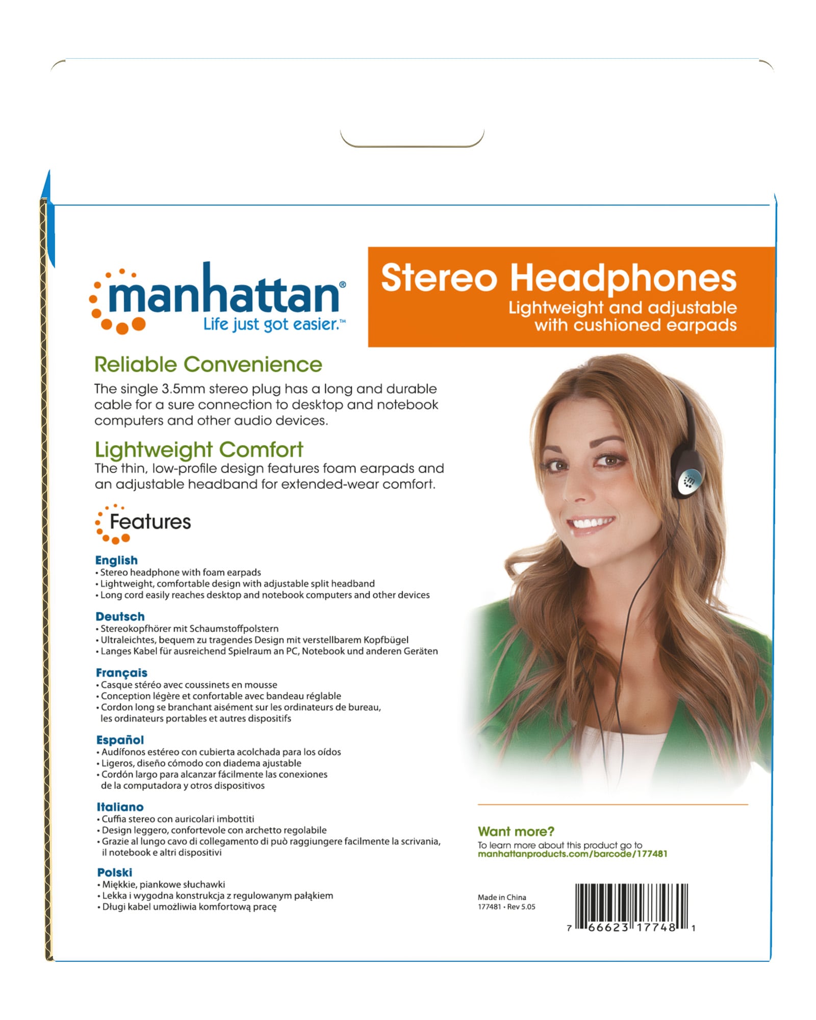 Cuffia Stereo con Auricolari Imbottiti - Manhattan ICC SH-481