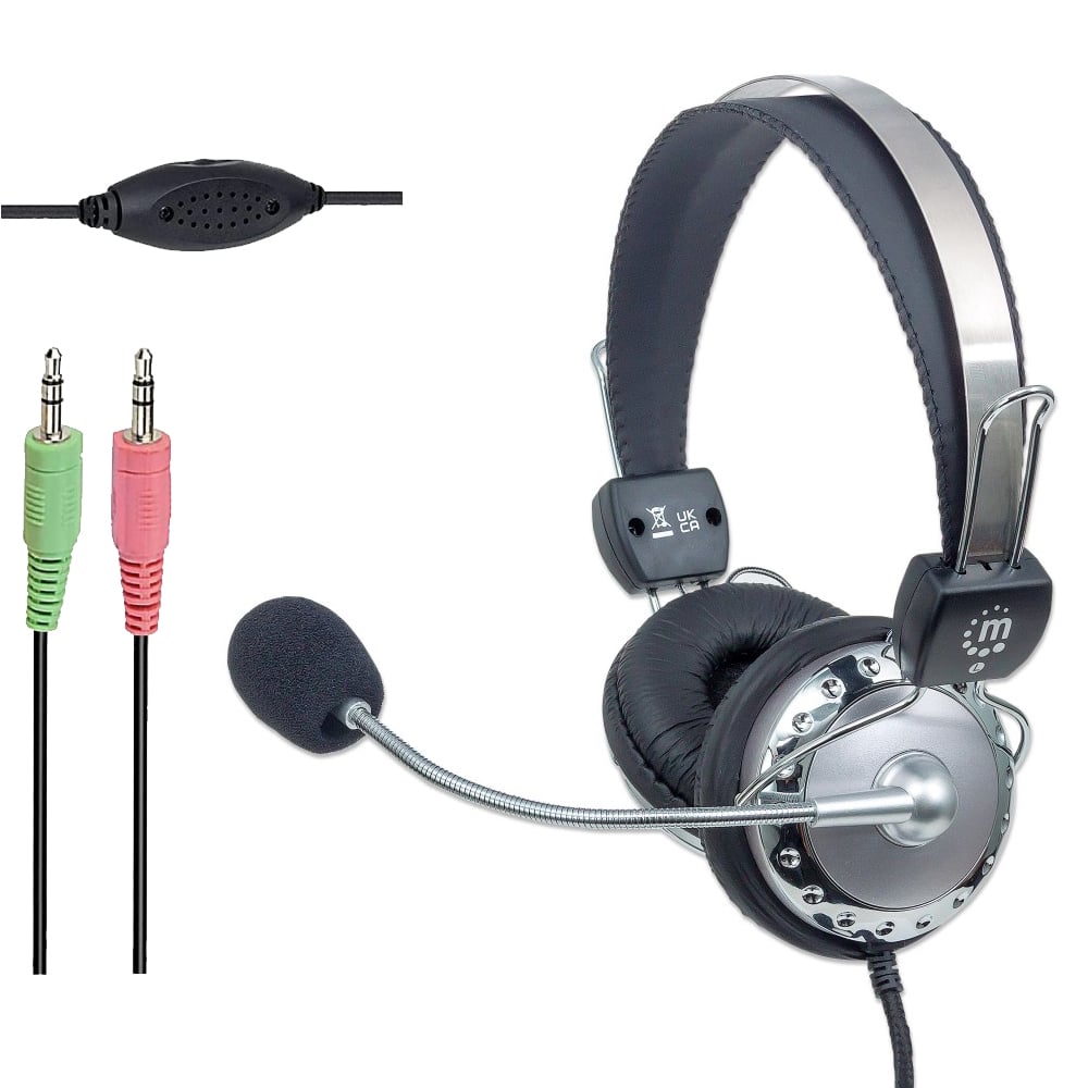 Cuffia Stereo con Microfono con Asta Flessibile - Manhattan ICC SH-517