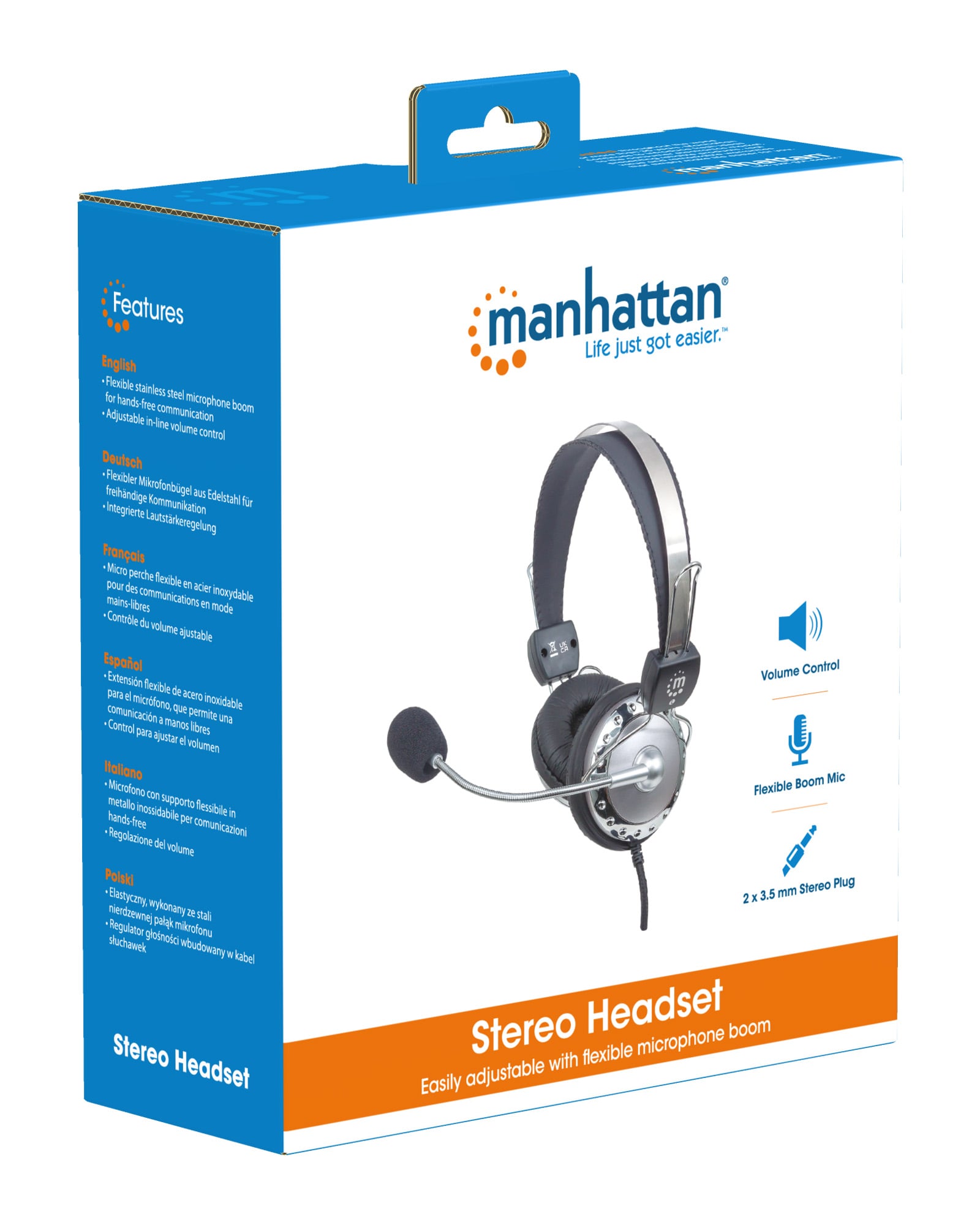 Cuffia Stereo con Microfono con Asta Flessibile - Manhattan ICC SH-517