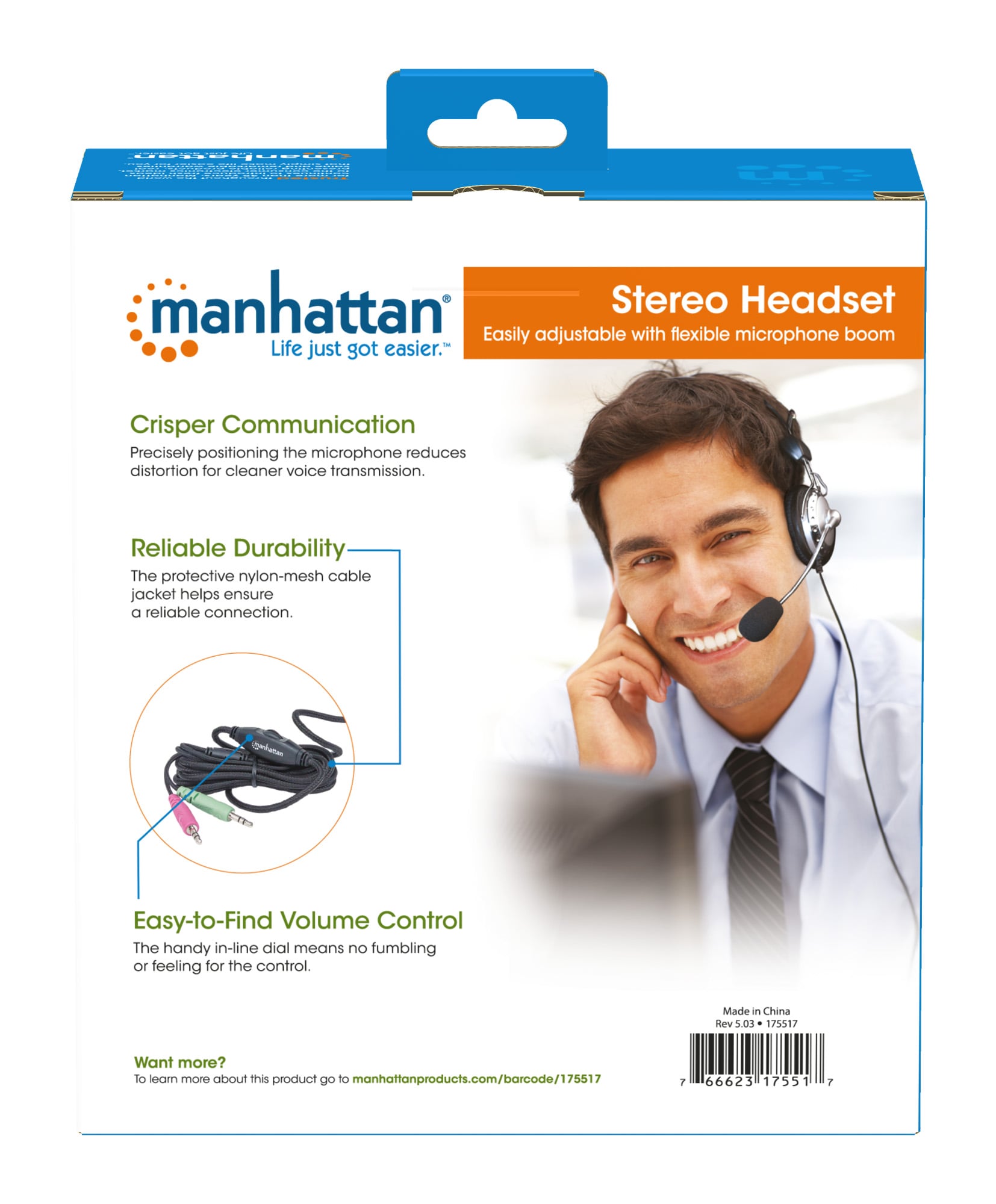 Cuffia Stereo con Microfono con Asta Flessibile - Manhattan ICC SH-517
