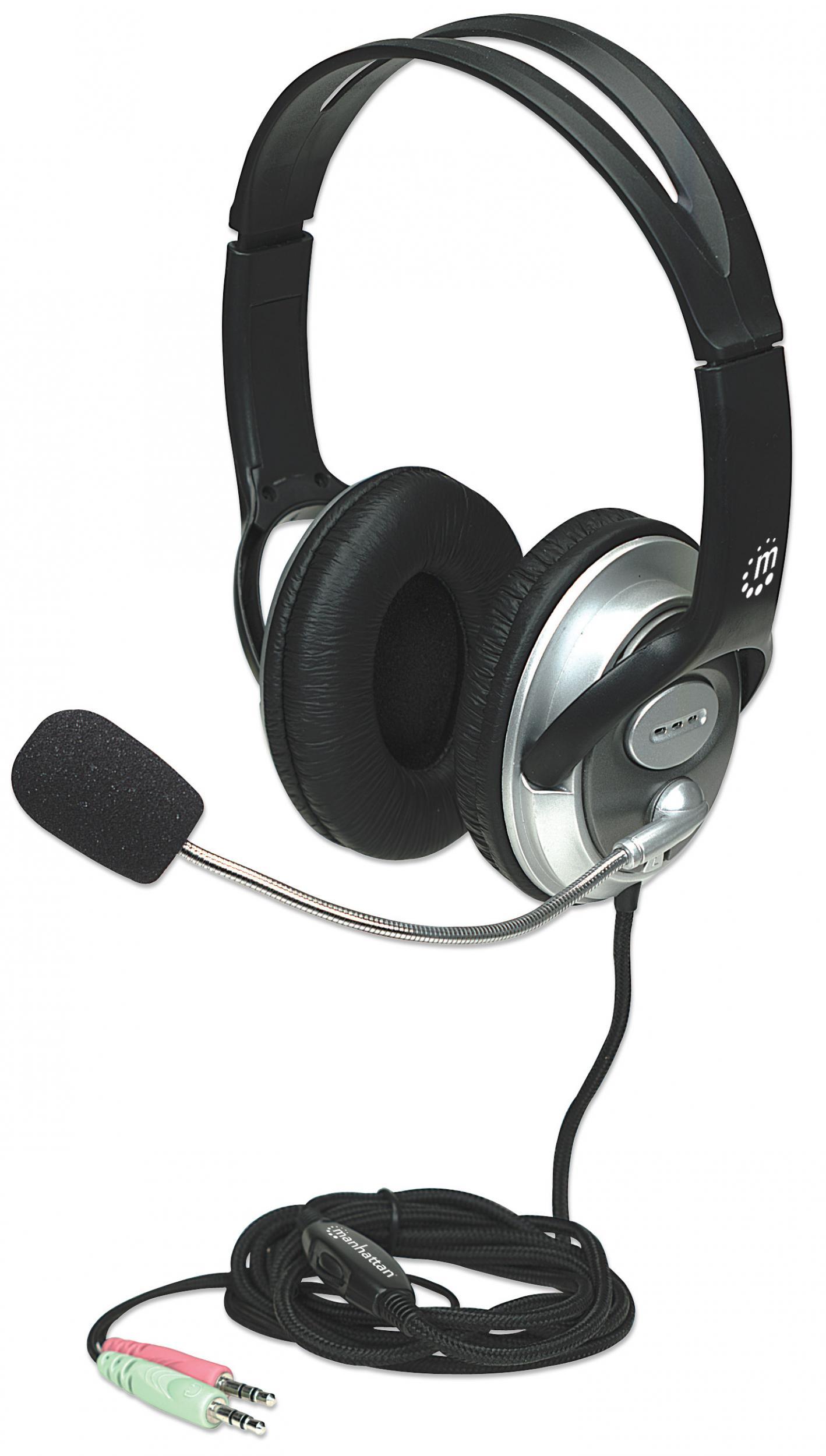 Cuffia Stereo Classica con Microfono 2x3.5mm - Manhattan ICC SH-555