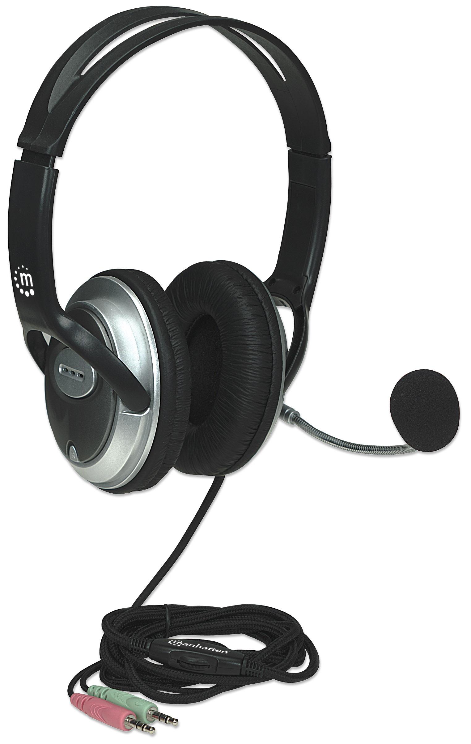 Cuffia Stereo Classica con Microfono 2x3.5mm - Manhattan ICC SH-555