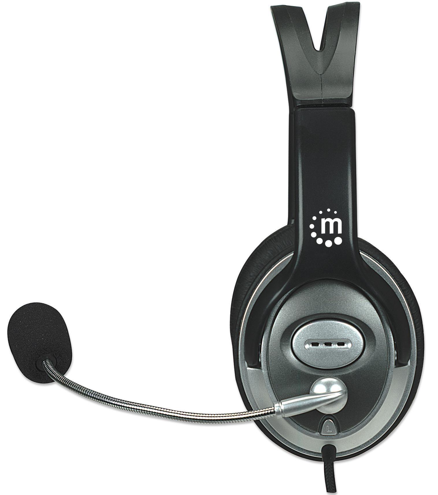 Cuffia Stereo Classica con Microfono 2x3.5mm - Manhattan ICC SH-555