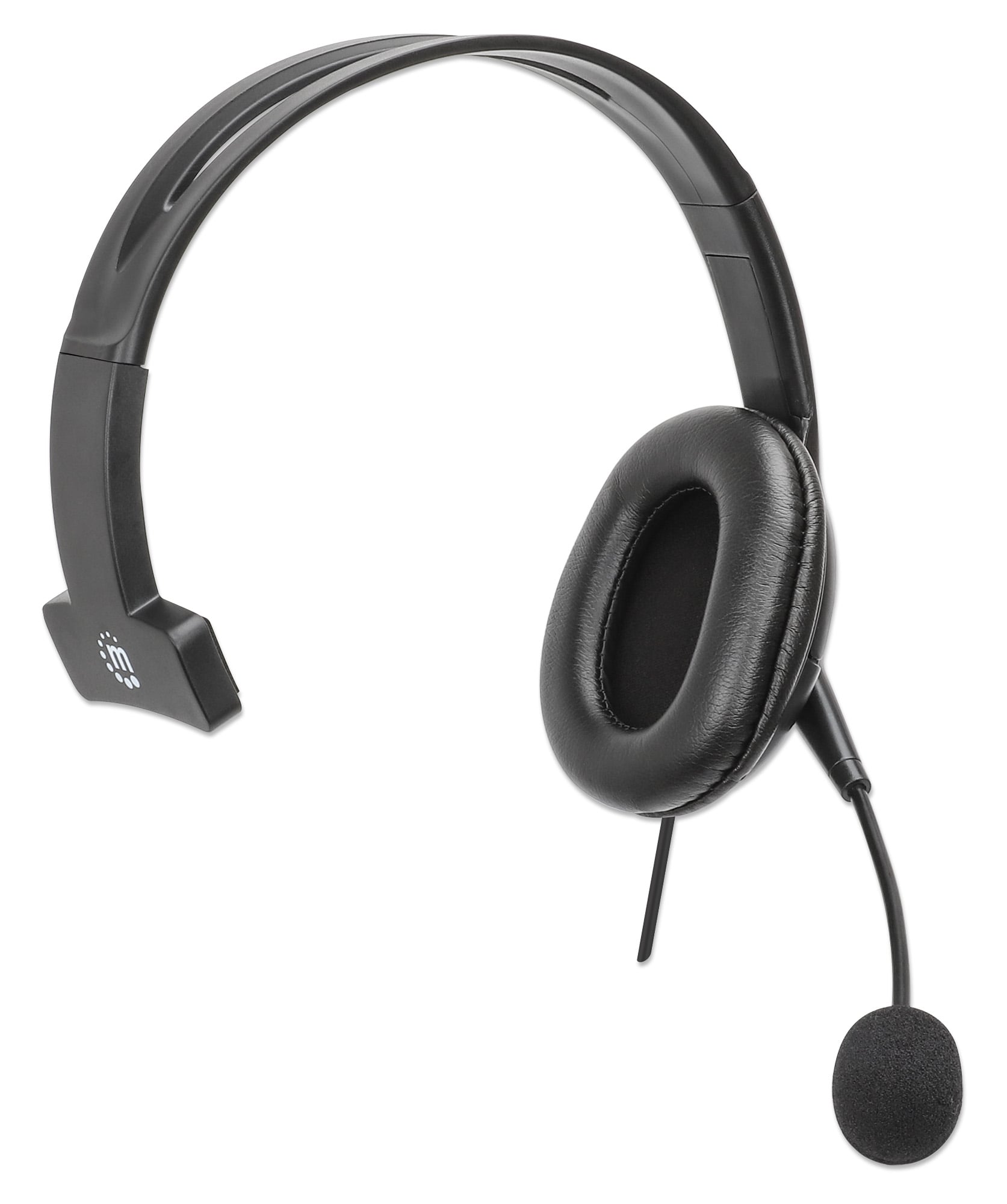Cuffia Mono USB con Microfono Reversibile Cavo 2m - Manhattan ICC SH-849U