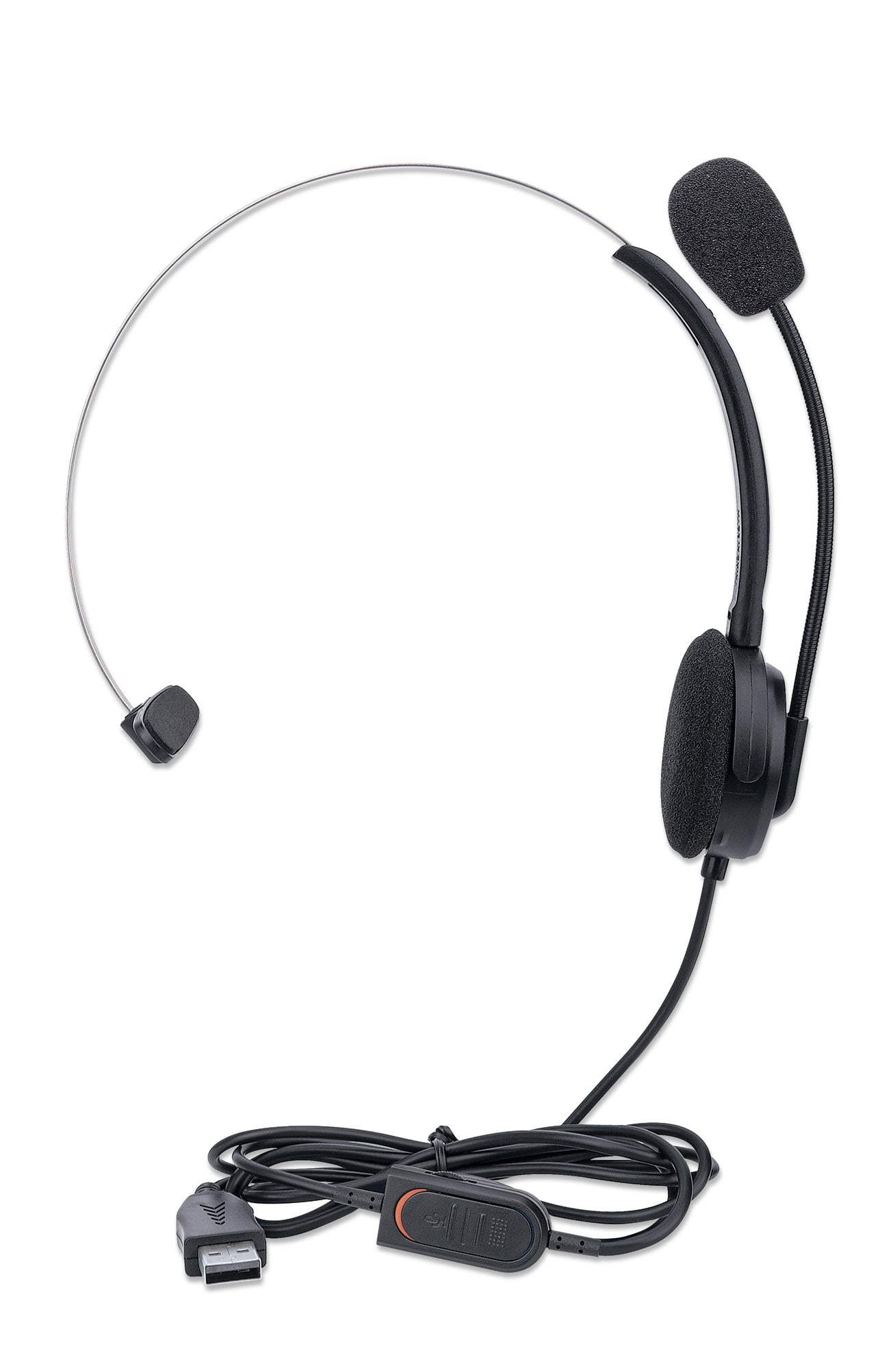 Cuffie Mono USB con Microfono Flessibile - Manhattan ICC SH-867U