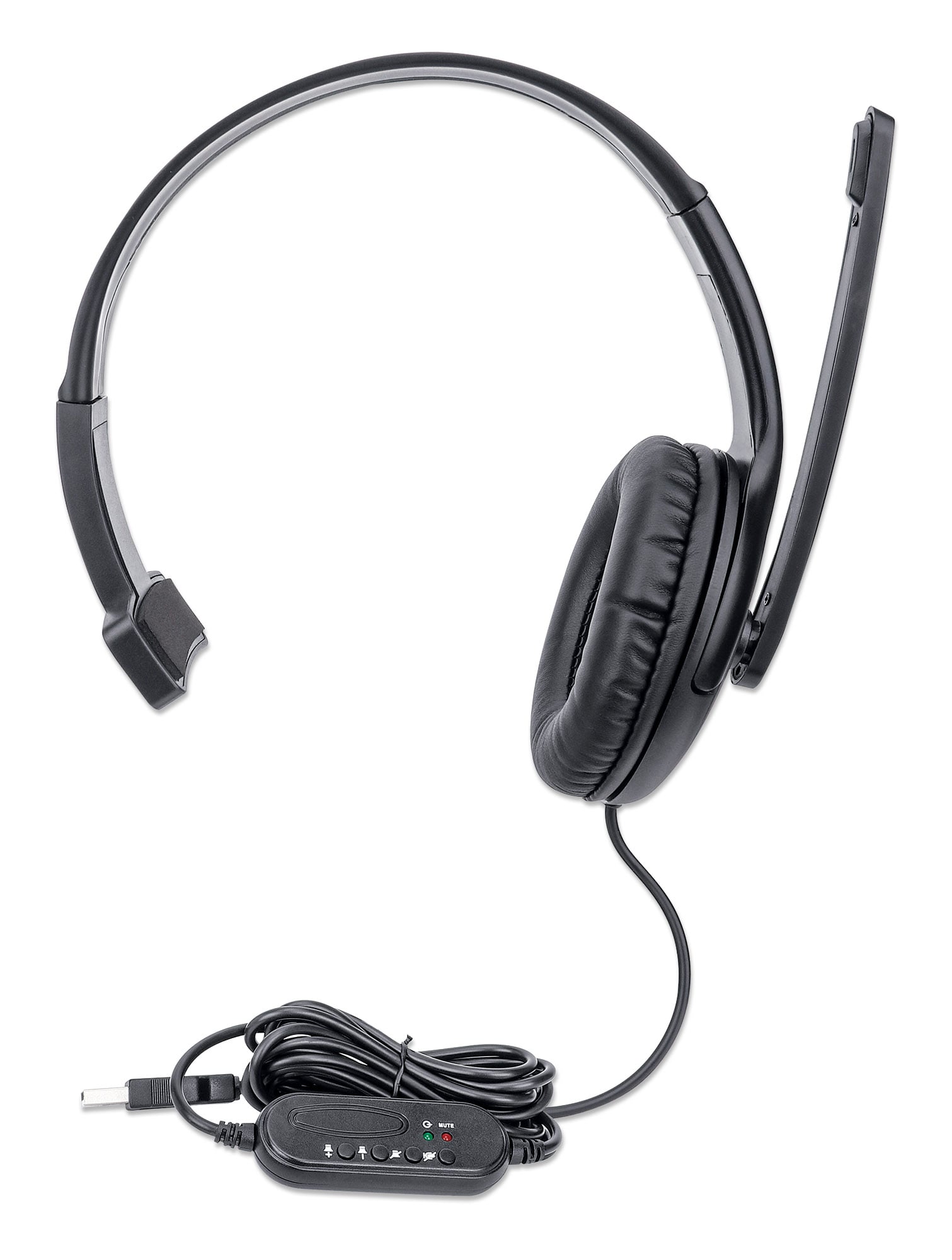 Cuffie Mono USB con Microfono Flessibile - Manhattan ICC SH-874U