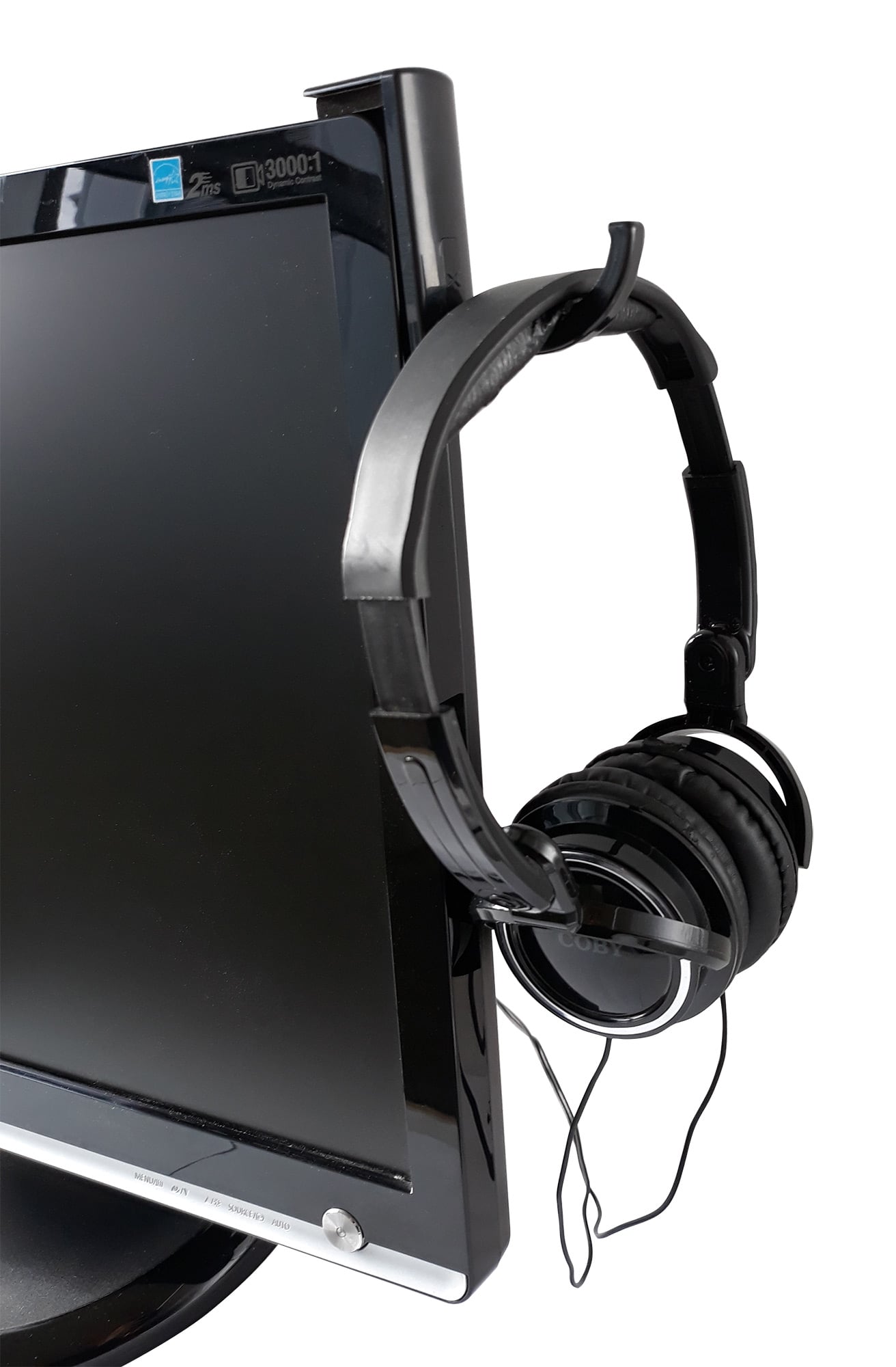 Supporto Cuffie Adesivo Universale per Monitor e Scrivania Nero (2 Pezzi) - Techly ICC SH-HANGTY