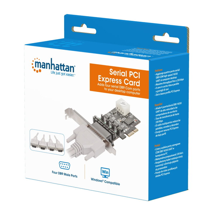 PCI Express 4 Porte DB 9 RS- 232 - Manhattan ICC X-PCI- 4 ERA 2 M