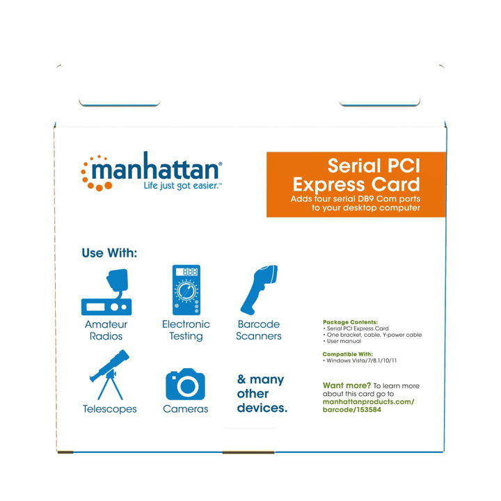 PCI Express 4 Porte DB 9 RS- 232 - Manhattan ICC X-PCI- 4 ERA 2 M