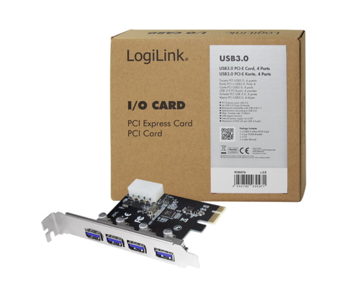 Scheda PCI Express 4 porte USB 3.0 tipo A femmina - Logilink ICC X-PCI-USB34D