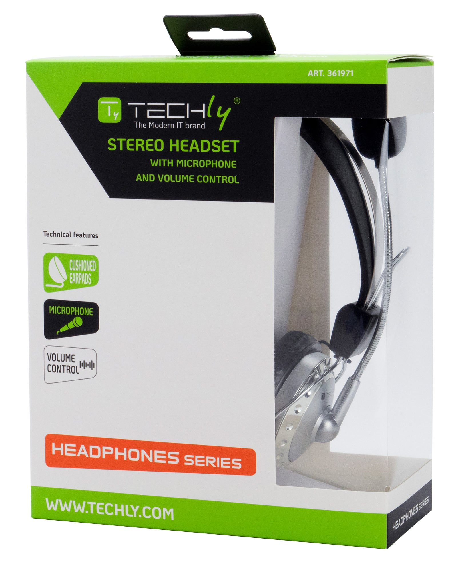Cuffia Stereo con Microfono e Controllo Volume - Techly ICC-SH-517TY